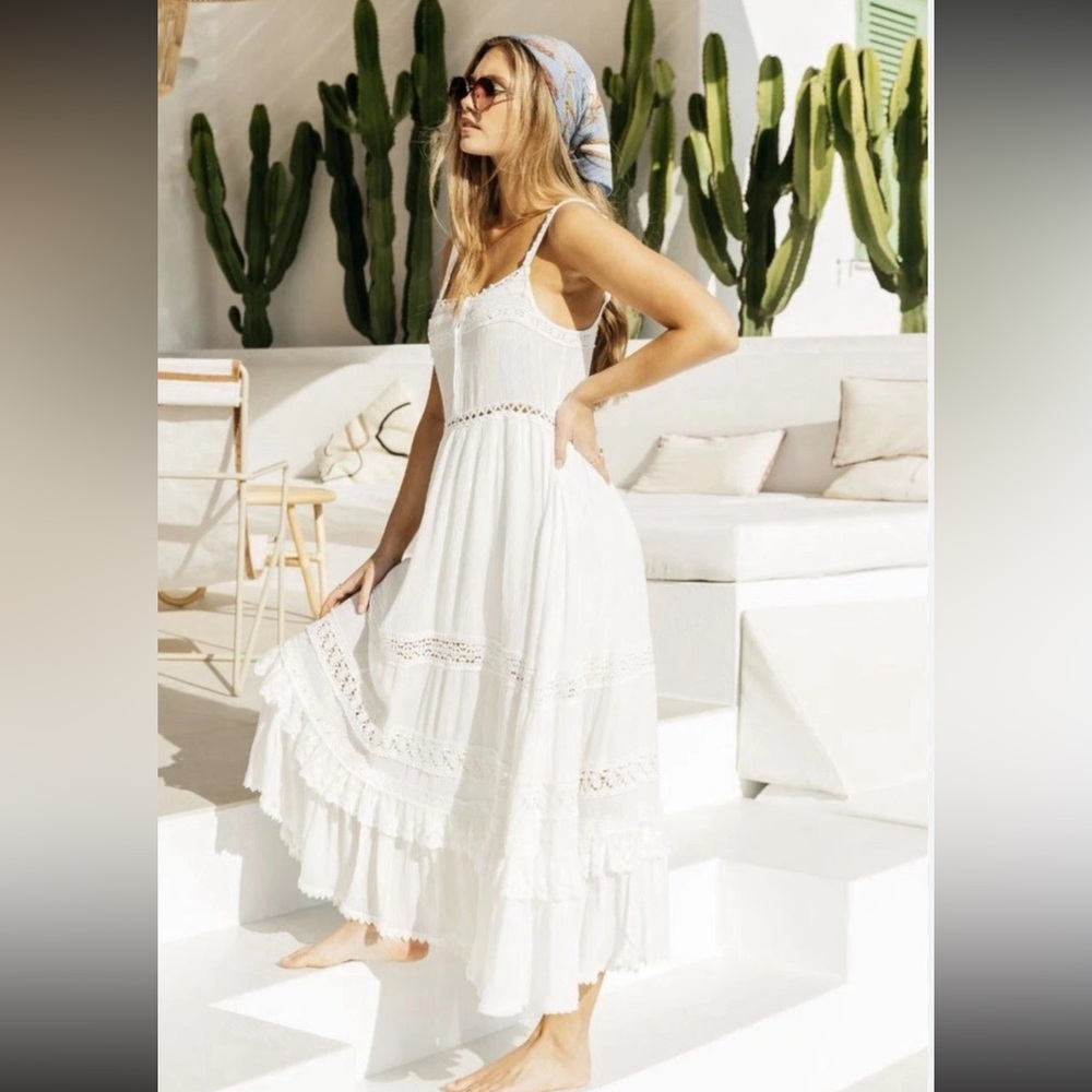 Jaase Women’s Broderie White Boho Summer Dress Sz S - Picture 2 of 6
